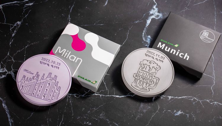 紀念杯墊可帶回家。長榮航空提供