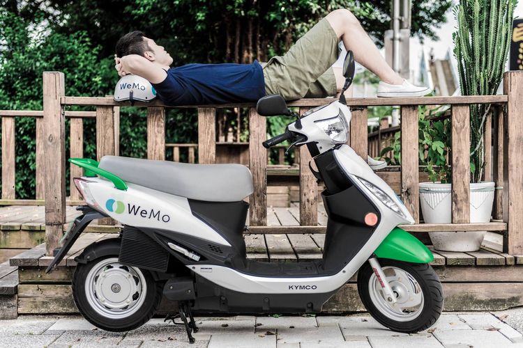 Wemo共享機車，以簡單的界面及收費/優惠，受到使用者青睞。官網照片