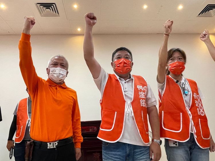 何淦銘表示，接下來他也將全力輔選郭漢章這次的竹北市長選舉。黃羿馨攝