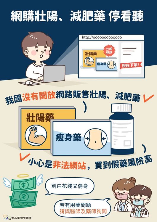 衛生局也提醒，民眾應避免在網路上購買來歷不明的藥物。南投衛生局提供