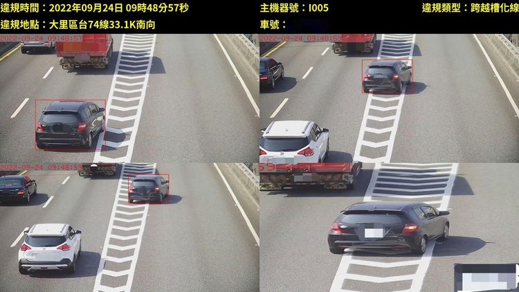 違規車輛在科技執法鏡頭下無所遁形。台中市警局提供