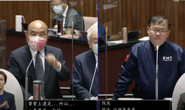 蘇貞昌今立院備詢，拿馬英九時期對比還債能力，遭李德維酸：他做得好，你就不會在這。翻攝國會直播