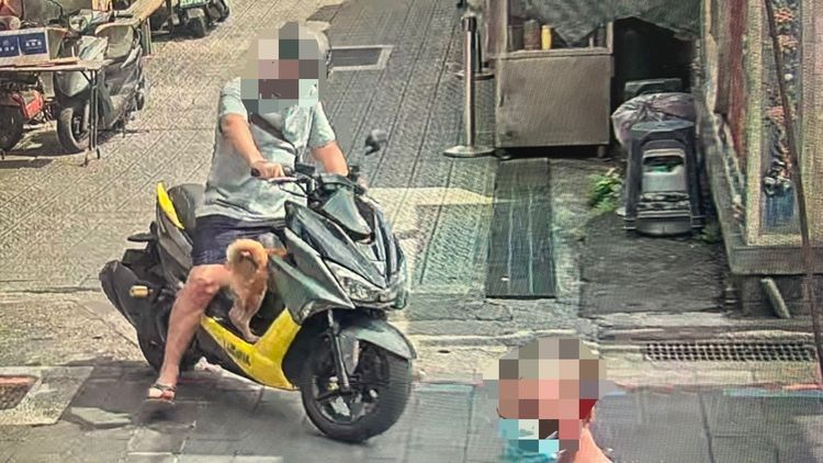 蔡嫌行兇後騎車遛狗的行蹤也被警方掌握。警方提供