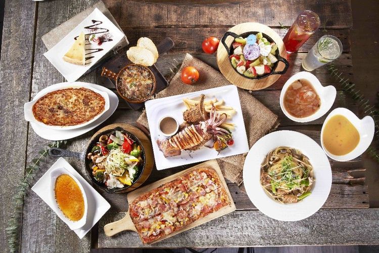 主打現點現做的「莫凡彼餐廳」，提供酥脆德國豬腳、北義家常料理義式燉飯及西班牙國民美食海鮮烤飯等異國美食。業者提供