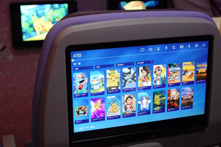 經濟艙機上影音系統。施昂強攝