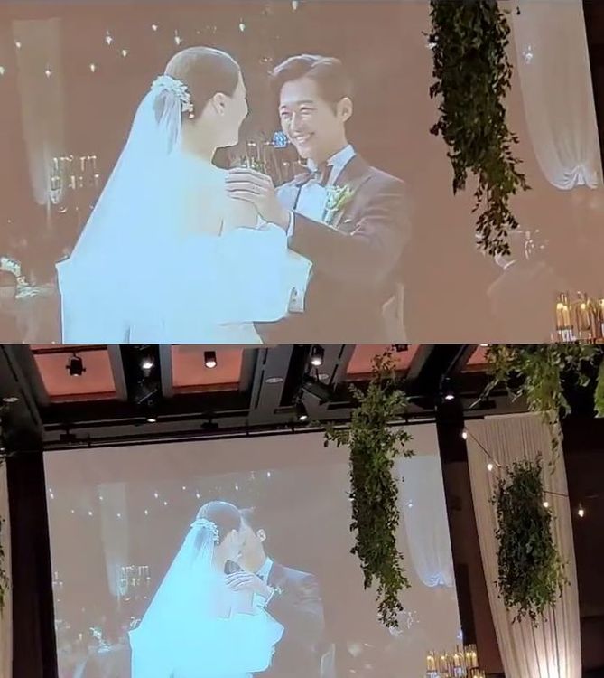 南宮珉親吻秦雅凜，笑得開心。翻攝推特