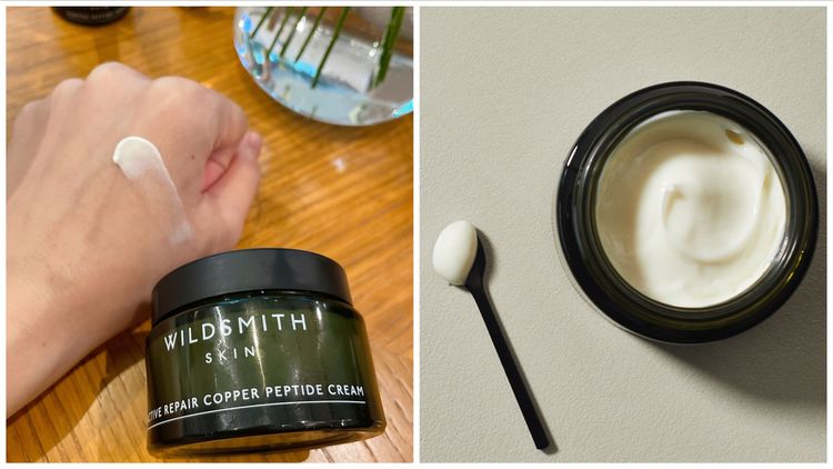 肌活修復藍銅緊緻霜。50ml／4200元。左圖張家玲攝、右圖品牌提供