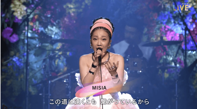 歌后米希亞是去年紅組壓軸表演，也是她第6次登上《紅白歌唱大賽》。翻攝ＮＨＫ