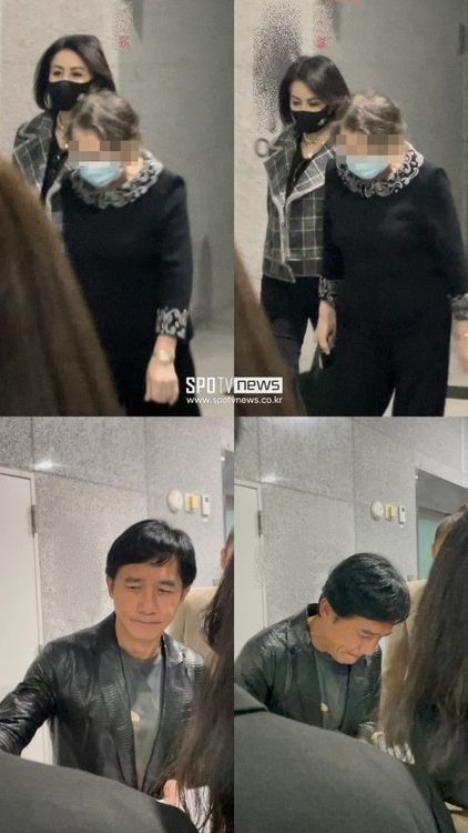 劉嘉玲（上圖）跟著梁朝偉到記者會現場，夫妻倆一前一後離開。翻攝SPOTV NEWS