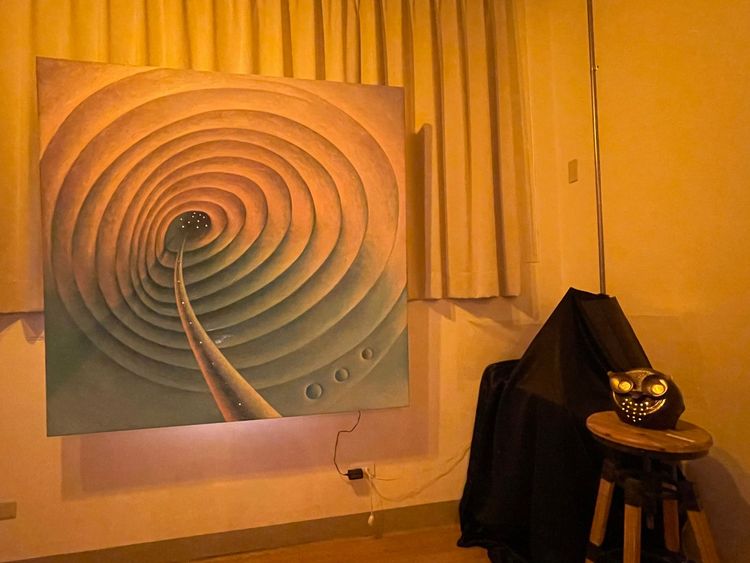 莊志輝表示，他的創作靈感來自生活所見、所聞，將情感、理念，融入到了作品。黃羿馨攝