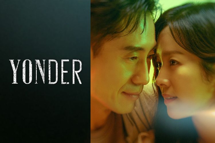 申河均(左)和韓志旼拍宣傳海報，看似深情其實申河均很想笑。friDay影音提供