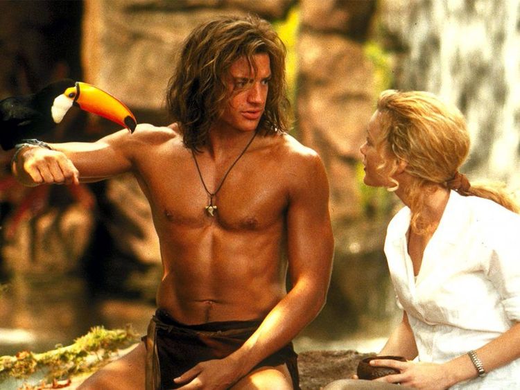 布蘭登演出1997年的《森林泰山》時正值顏值巔峰。