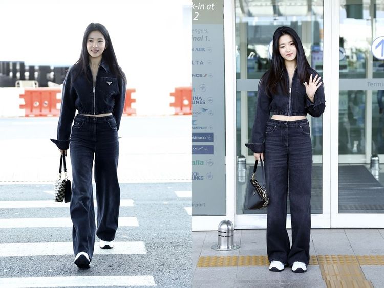 金泰梨昨天整身PRADA，機場時尚小露螞蟻腰。翻攝management mmm IG