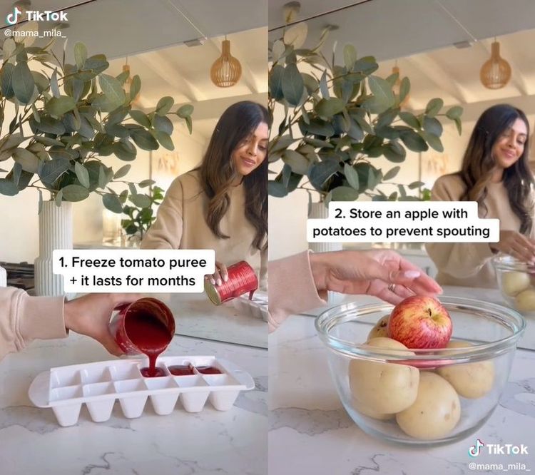網紅「米拉媽媽」分享的讓蔬果保鮮更久的9大妙招。翻攝TikTok/@mama_mila_