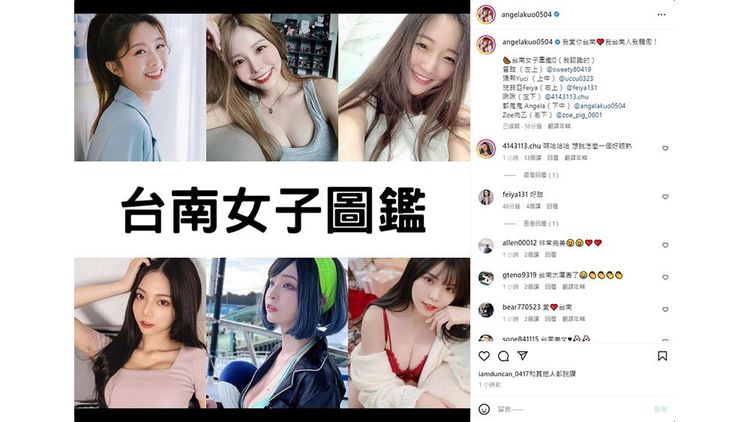 郭鬼鬼製作的「台南女子圖鑑」。翻攝自郭鬼鬼IG