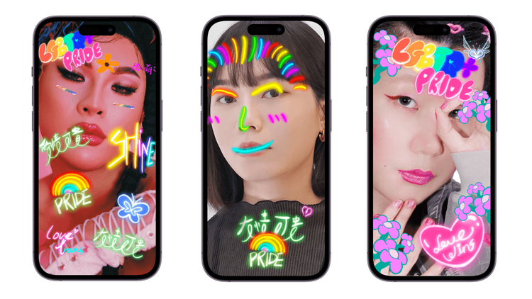 學員集體創作驕傲濾鏡。Apple提供
