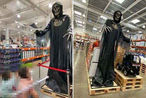 好市多3公尺高死神嚇哭兒童！小孩掩面返家做惡夢　沒想到真有人購買