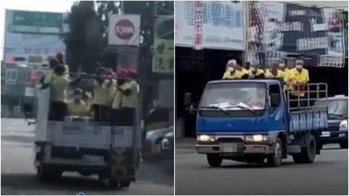 直擊|危險!銀髮族排排站貨車後斗上路 只為了選舉造勢拚人場