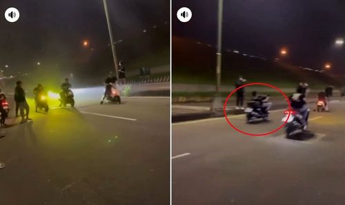 屁孩河堤飆車!躺騎競速目無王法影片曝 網笑:別逼我把「名流」牽出來