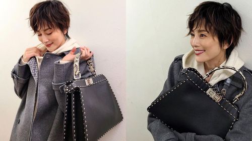米倉涼子拎「粗線條」FENDI包最對味　Peekaboo縫線外露裝瀟灑