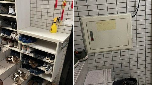 鞋櫃釘死在樓梯間　鄰居怒「真的很賭爛！」網炸鍋：全部踢下去