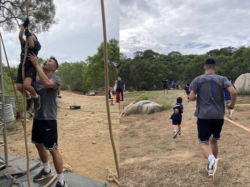 小刀伴子參加斯巴達小勇士賽　吃驚兒戰力強「去年還在玩土」
