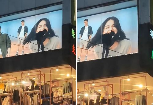 NET大型更衣現場!男子躲進燈箱招牌脫褲 網狂猜:偷竊?偷懶?偷情?