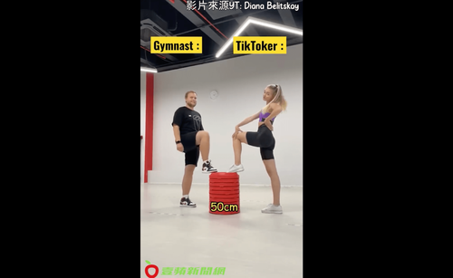 誰的筋最軟Q 美女網紅雙腿大開180度尬贏運動員