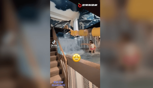 「整晚不用睡了」 超長滑水道游泳池搬進房