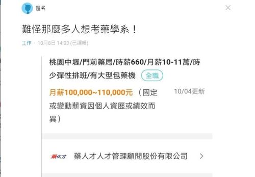 這職業月薪11萬羨煞人　網友：難怪那麼多人想考藥學系！