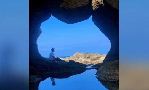 神秘海蝕洞神似貓咪 退潮限定美景貓奴注意