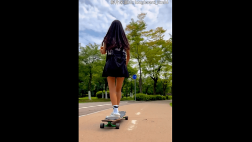 甜美女孩逆天长腿溜滑板 「像拍广告」电晕全网