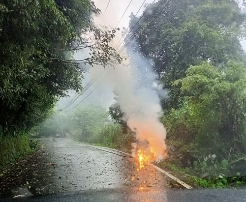 軒嵐諾外圍環流發威颳落電線 新竹尖石鄉353戶停電待修復