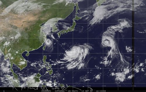 太平洋上好熱鬧!鄭明典貼1雲圖 去年也有「3颱鼎立」盛況
