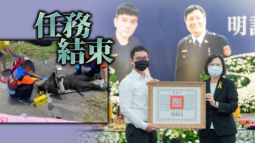 台南2殉職警公祭!家屬同袍淚崩 總統頒褒揚令:以你們為榮