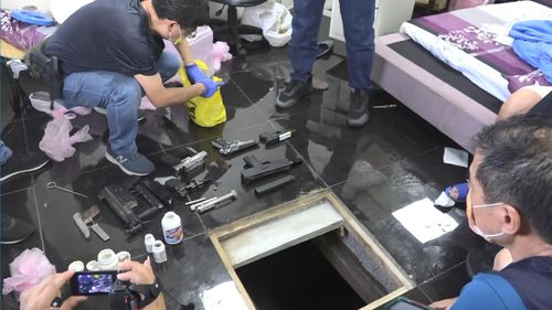 心機男地板挖密室 搜出10支長短槍794發子彈