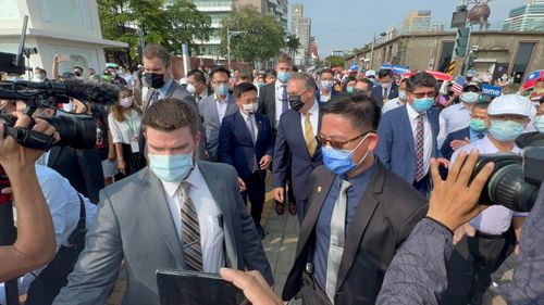 壹蘋直擊|龐皮歐訪台總統級維安 明崗暗樁包圍!高雄百警戒護