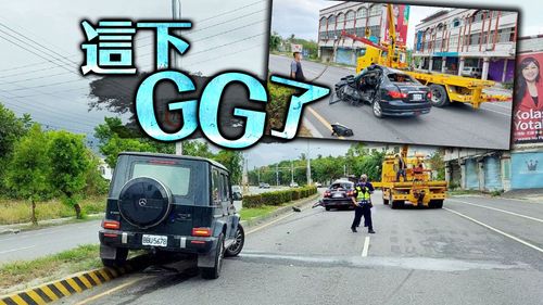 轉彎不慎遭賓士大G擊落　轎車駕駛受困搶救後送醫命危
