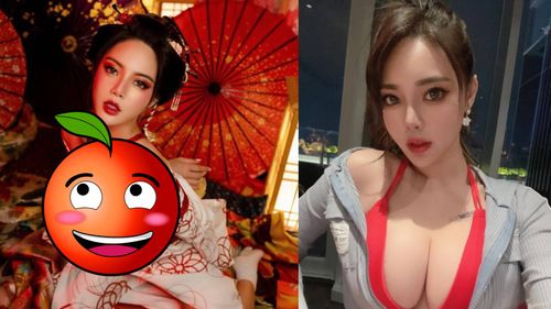 肝連妹紅繩緊纏胸口!E奶綁不住 扮性感日本花魁