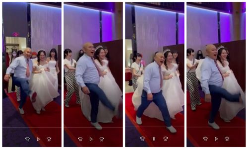 「我爸说结婚要这样进场」 网友看影片赞爆:超欢乐婚礼!