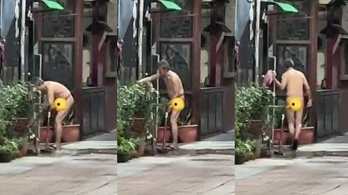 新北男土地公廟前全裸洗澡　母湯啦！網熱議「誰尷尬」