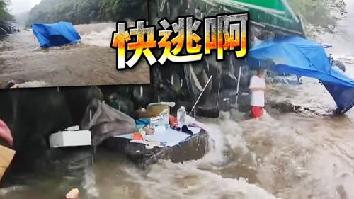 影片｜大豹溪洪水暴漲「吞帳篷」  烤肉來不及撤！女急吼：人命要緊
