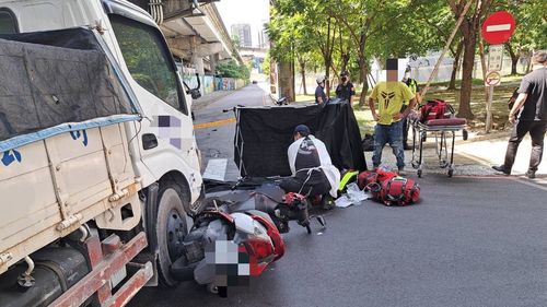貨車違規左轉釀禍　對向騎士煞不及被撞飛命危