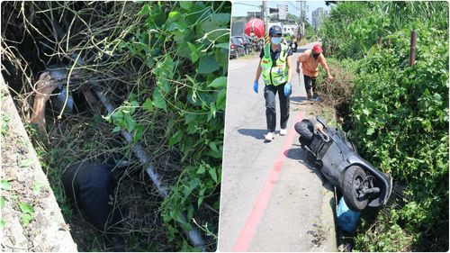 壹蘋直擊|騎著騎著就栽進草堆 台中男自摔1米深溝「原來是這原因」