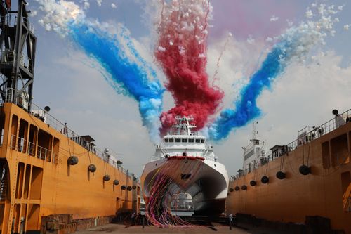 海巡署600噸級巡防艦今交船　吉安、八里艦正式下水服役