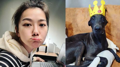 邵庭牽狗遭大樓管理員跳針指責　僵持20分鐘氣哭