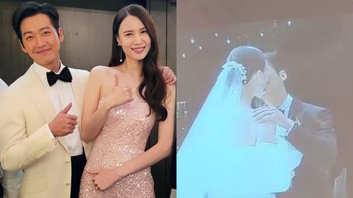 南宮珉娶小12歲女模婚禮畫面曝光!甜吻嬌妻笑得合不攏嘴