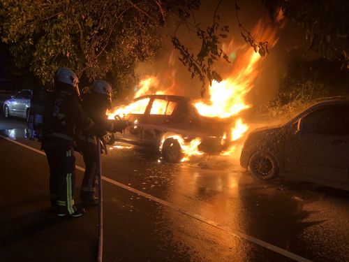 台中火燒車爆命案　烈火撲滅！駕駛座驚見仰躺女焦屍