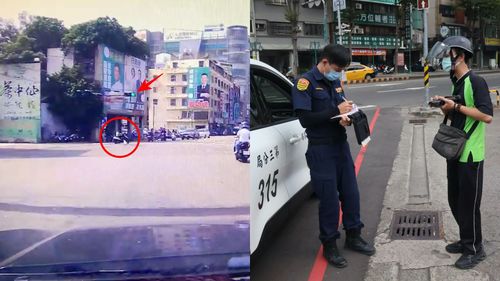 壹蘋直擊|「穿綠色衣服的」闖紅燈 帥大叔交警開大聲公沿路廣播追緝