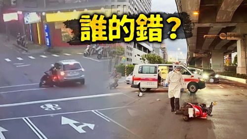 休旅車擦撞同向機車　女騎士噴飛倒地骨折險遭輾